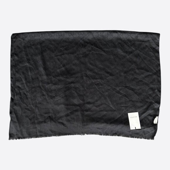 Gucci Black GG Monogram Blanket Shawl - Picture 1 of 3